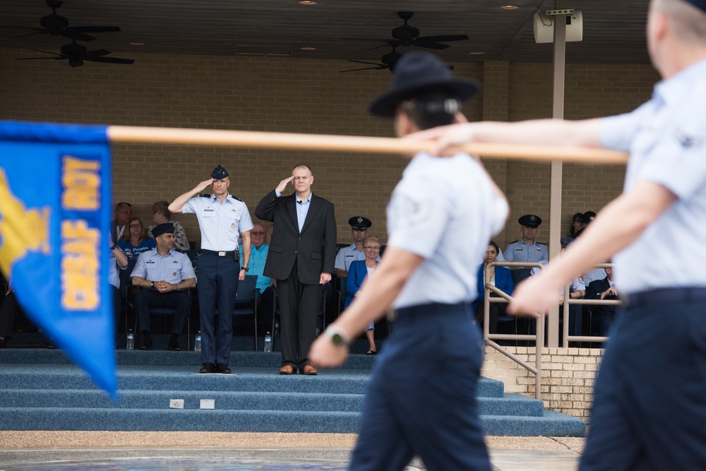 Chief Master Sgt. of the Air Force (retired) attends BMT graduation