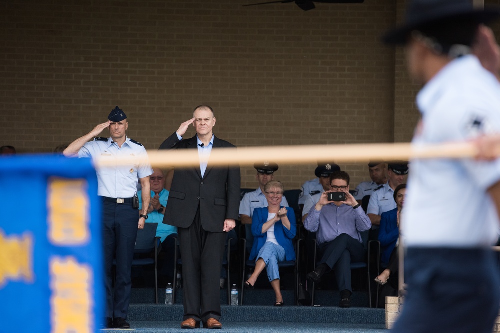 Chief Master Sgt. of the Air Force (retired) attends BMT graduation