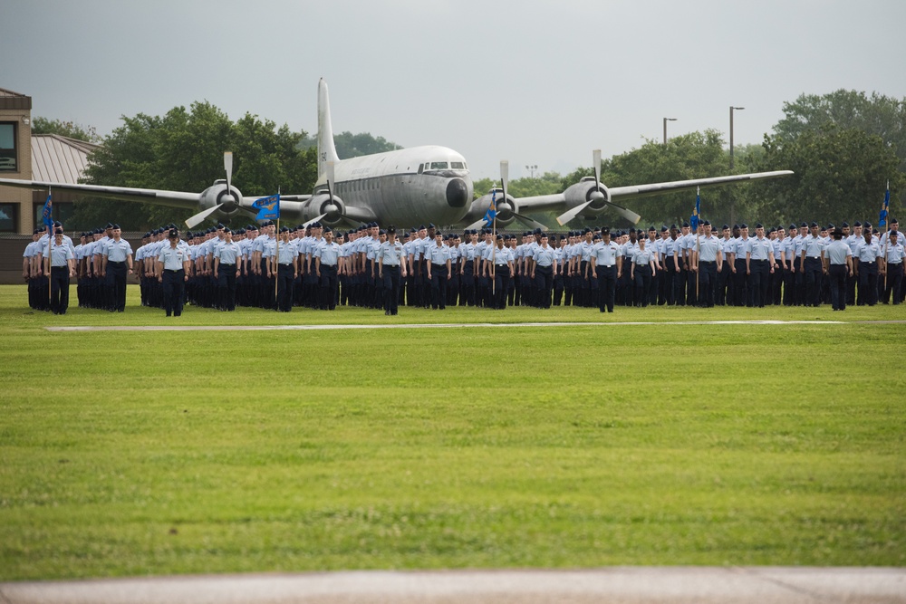 Chief Master Sgt. of the Air Force (retired) attends BMT graduation