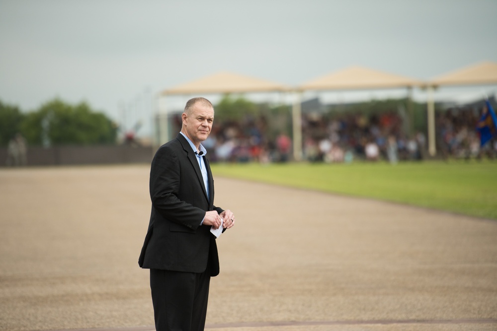 Chief Master Sgt. of the Air Force (retired) attends BMT graduation