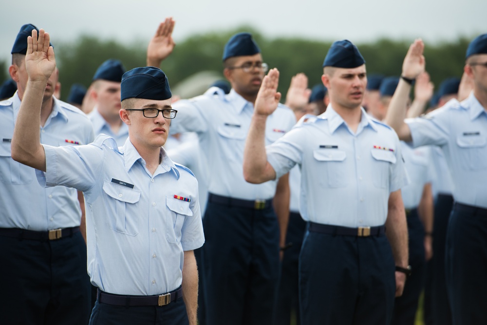 Chief Master Sgt. of the Air Force (retired) attends BMT graduation