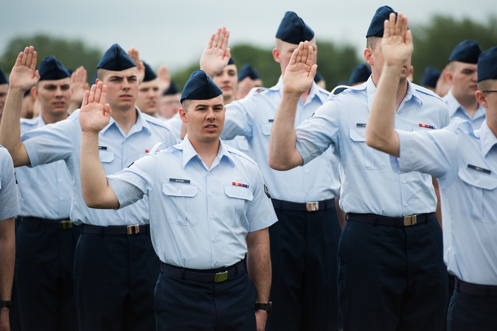 Chief Master Sgt. of the Air Force (retired) attends BMT graduation