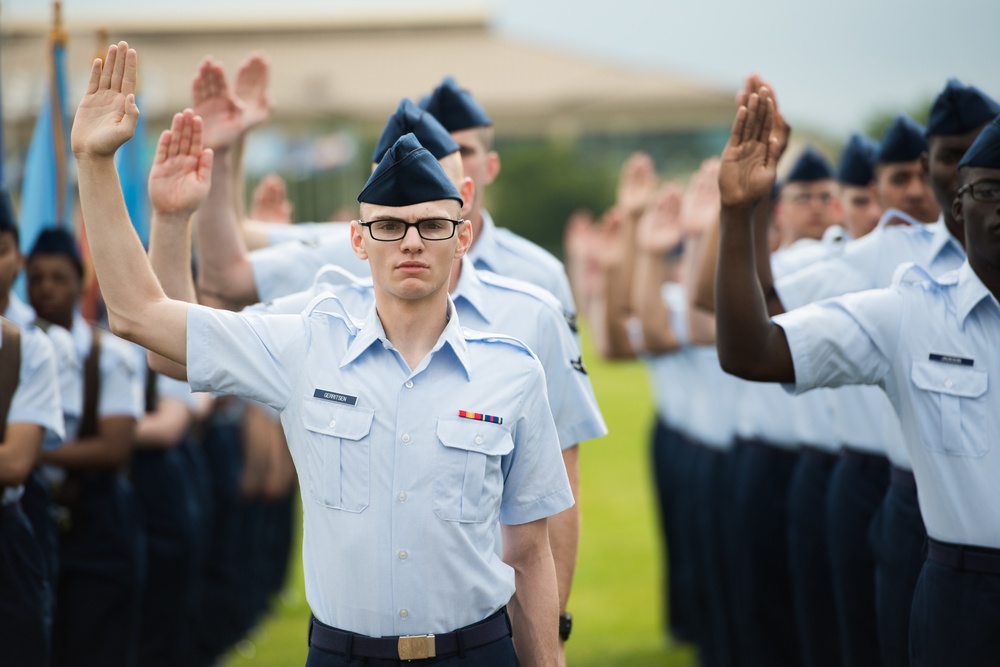 Chief Master Sgt. of the Air Force (retired) attends BMT graduation