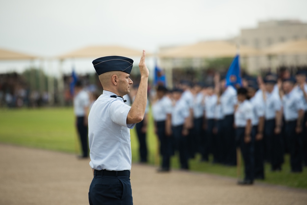 Chief Master Sgt. of the Air Force (retired) attends BMT graduation