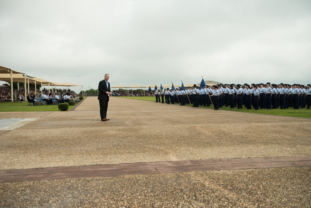 Chief Master Sgt. of the Air Force (retired) attends BMT graduation