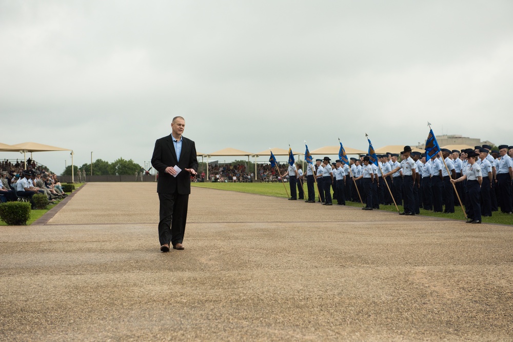 Chief Master Sgt. of the Air Force (retired) attends BMT graduation