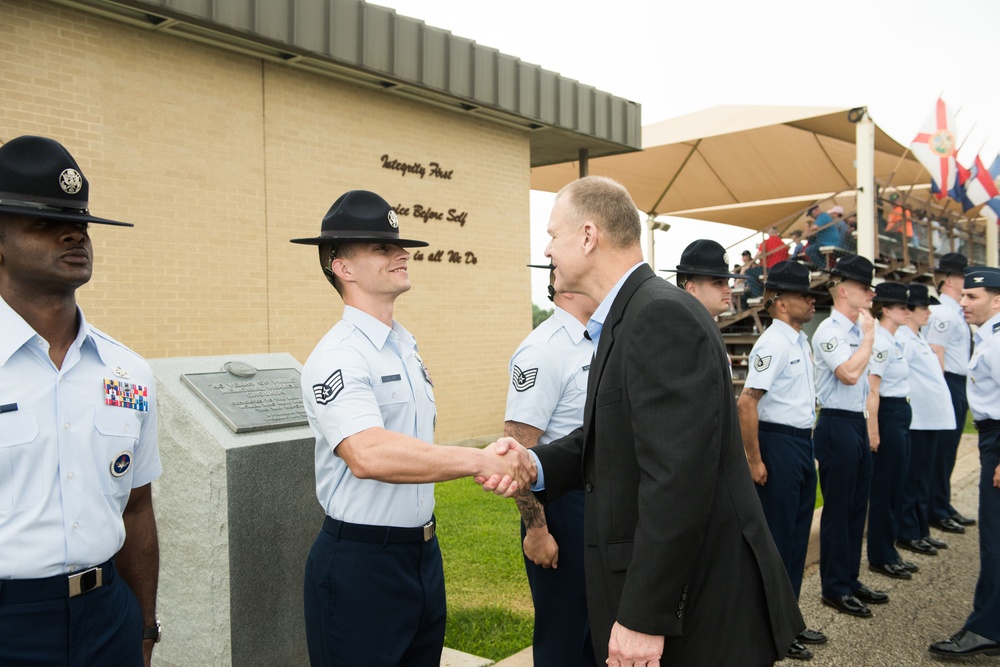 Chief Master Sgt. of the Air Force (retired) attends BMT graduation