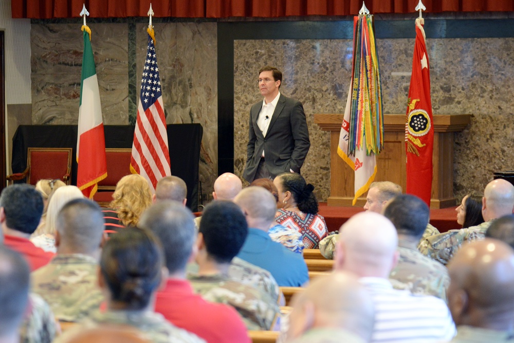 Dr. Mark T. Esper, Secretary of the Army, visits Vicenza