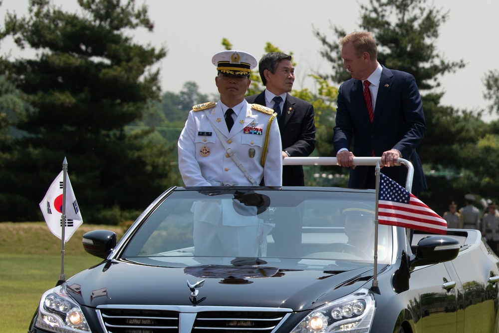 Acting Secretary of Defense Welcomed to South Korean Ministry of Defense