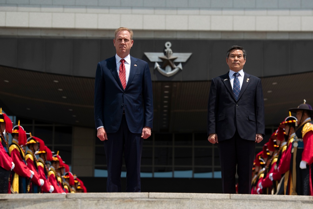 Acting Secretary of Defense Welcomed to South Korean Ministry of Defense