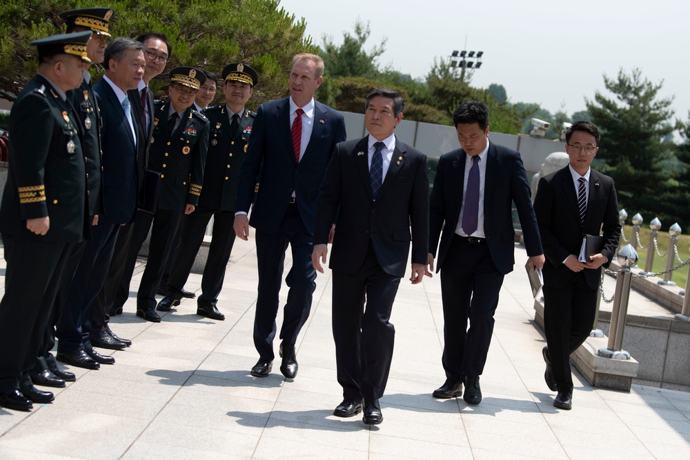 Acting Secretary of Defense Welcomed to South Korean Ministry of Defense