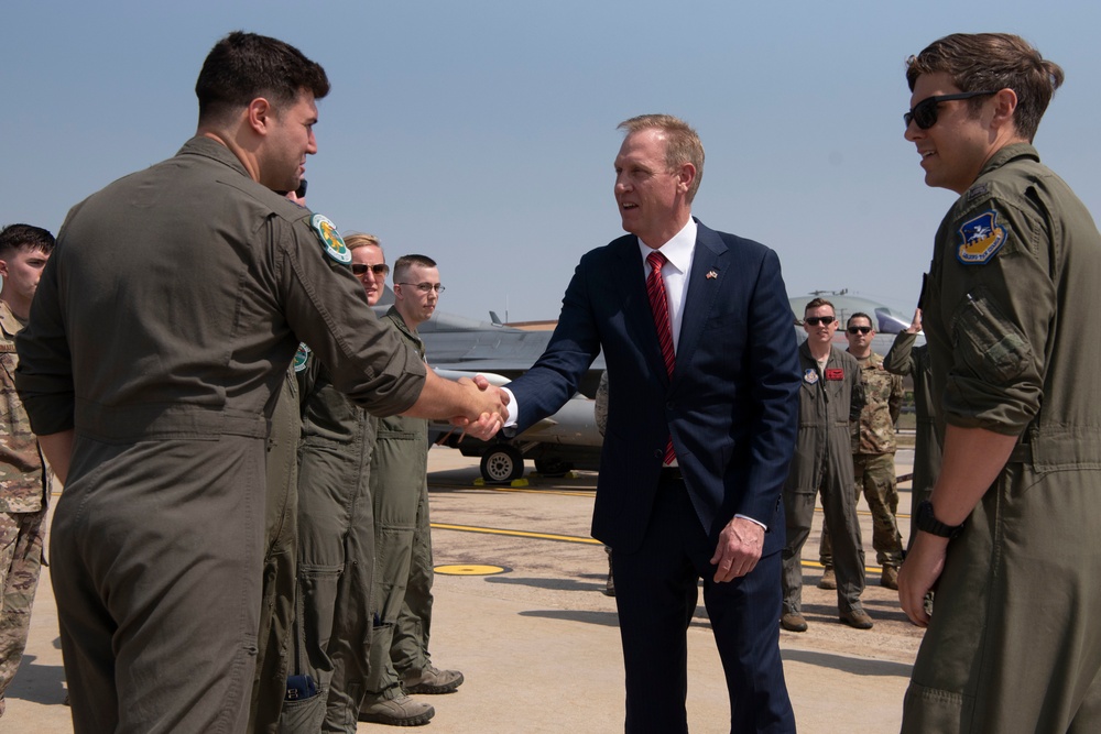 Acting Secretary of Defense Meets with Fighter Squadron Members