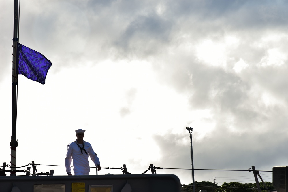 USS Chung-Hoon Raises Union Jack