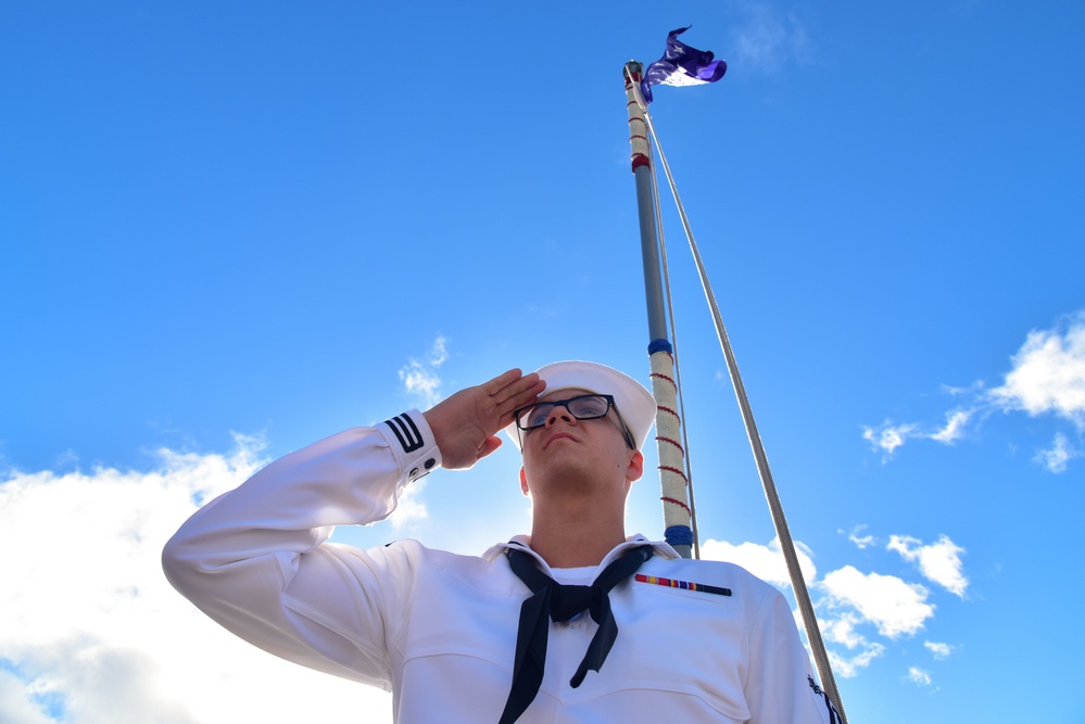 USS Chung-Hoon Raises Union Jack