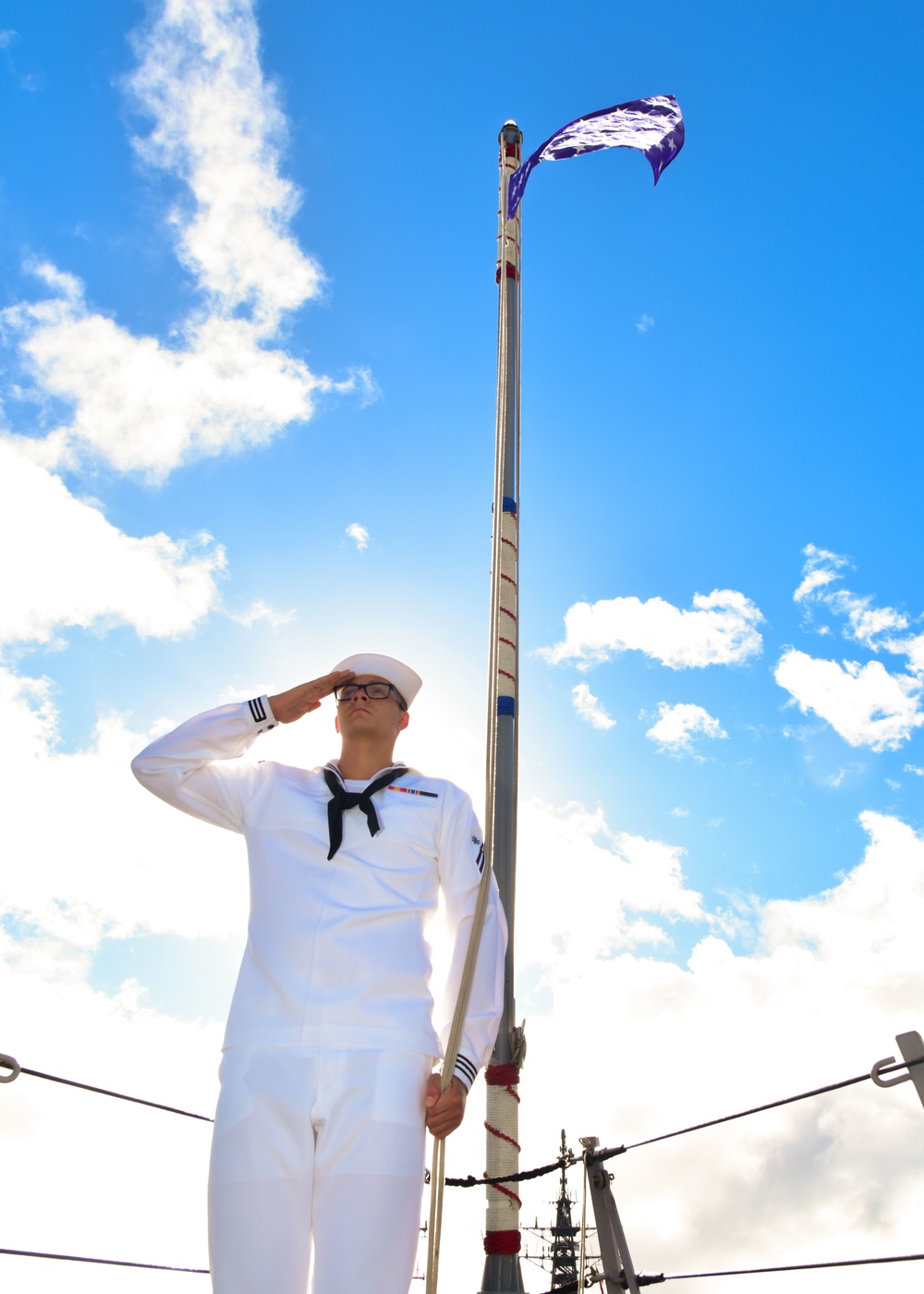 USS Chung-Hoon Raises Union Jack