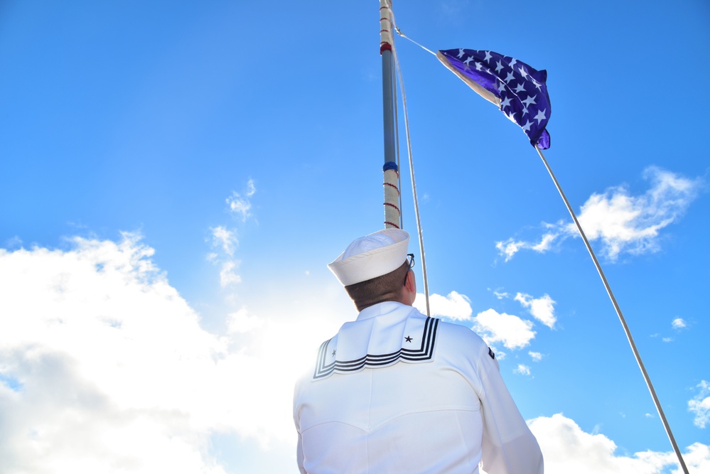 USS Chung-Hoon Raises Union Jack