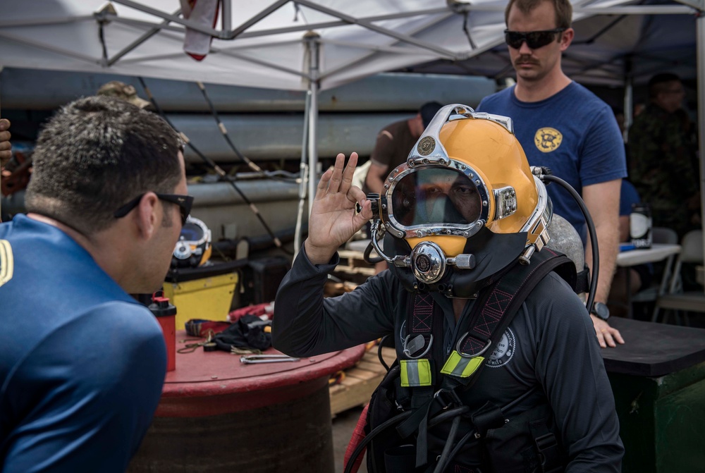 U.S. Divers Perform A Joint Dive Exercise With RTN Divers