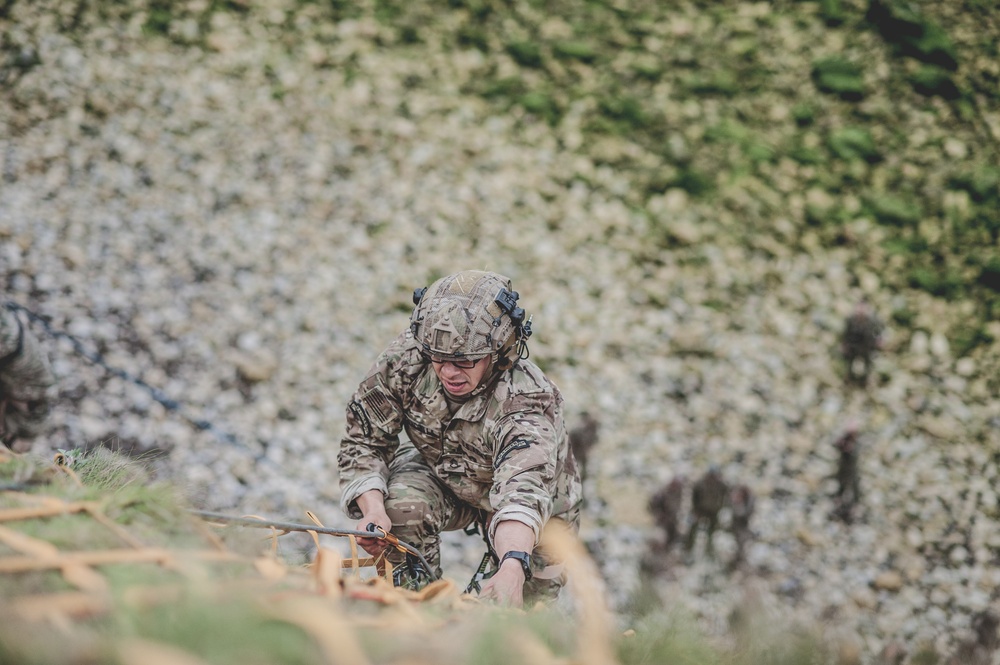 Ranger ascends Pointe du Hoc