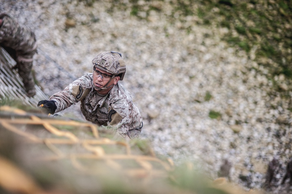 Ranger Rehearses for Pointe du Hoc Climb