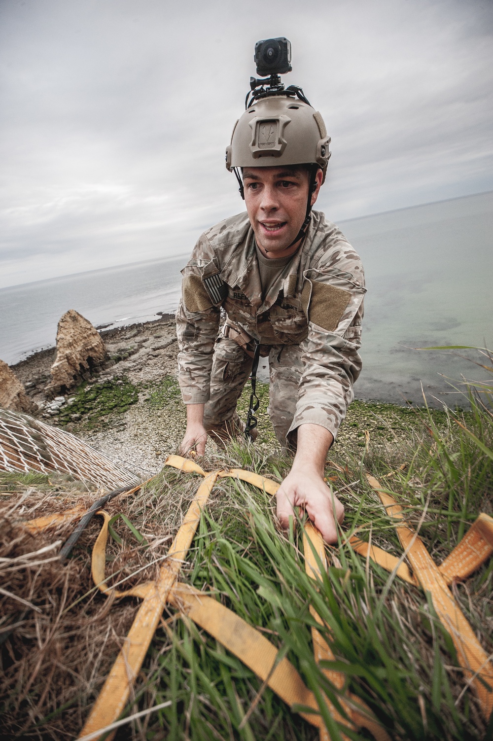 Rangers Rehearse for Historic Pointe du Hoc Climb