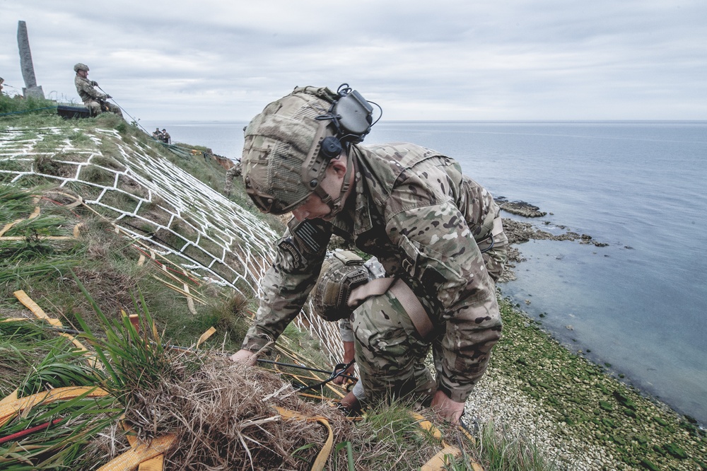 Rangers Rehearse for Historic Pointe du Hoc Climb