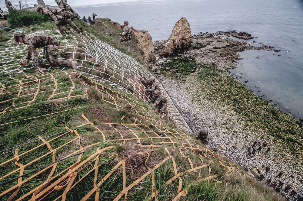 Rangers Rehearse for Historic Pointe du Hoc Climb