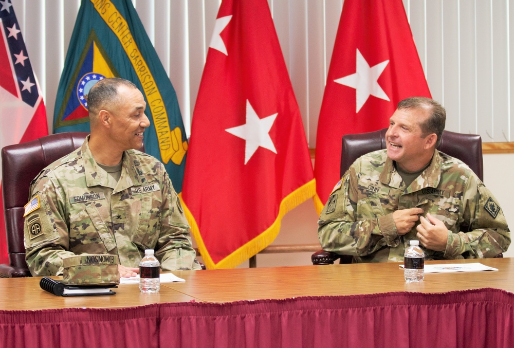 BG Edmondson Has Staff Meeting at Camp Shelby