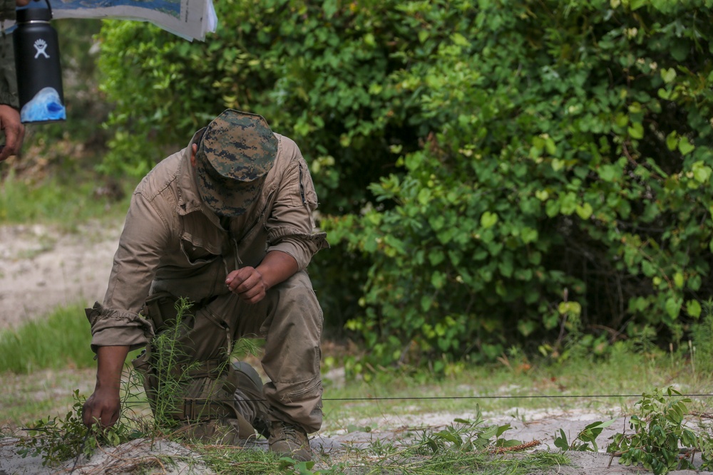 A U.S. Marine with Battalion Landing Team 2/8 Build a Terrain Model