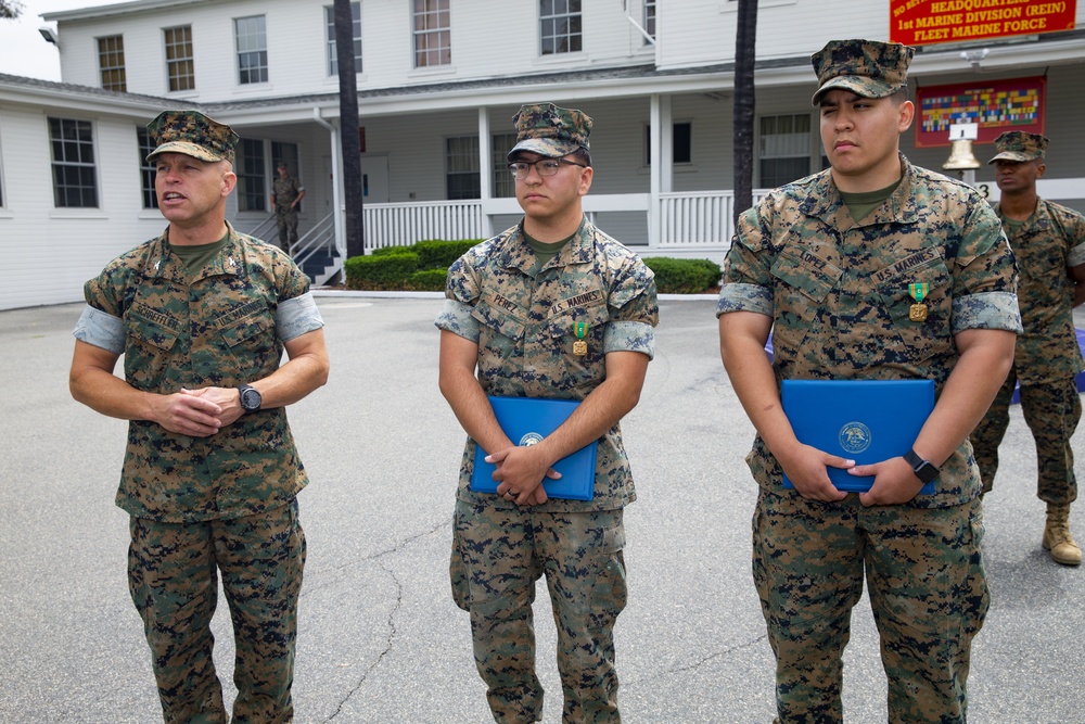 U.S. Marines awarded Navy and Marine Corps Achievement Medal with “C” for combat conditions