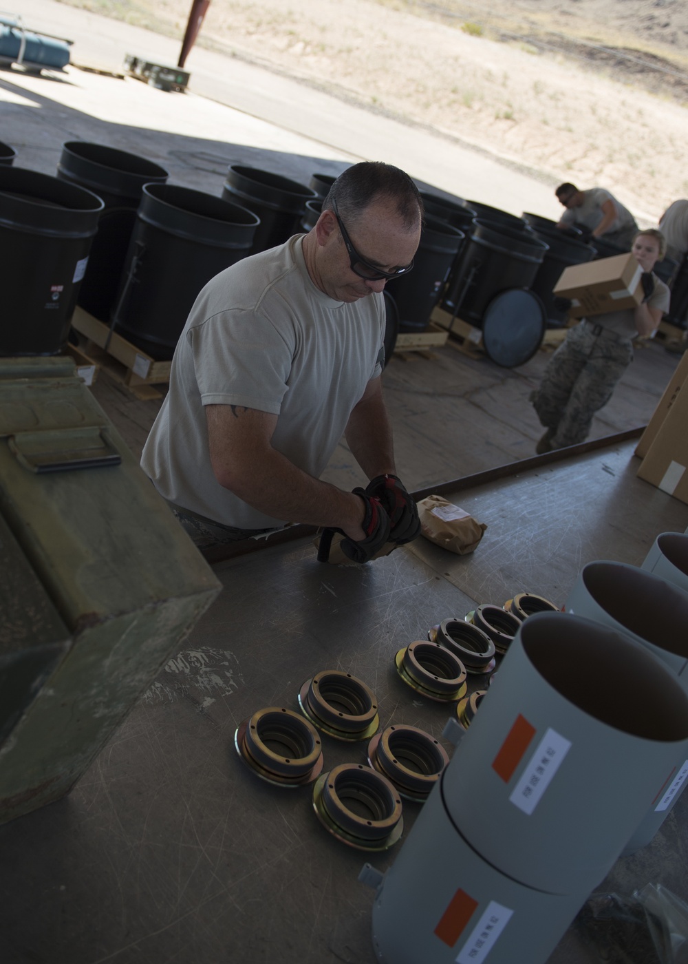 IDANG ammo troops build bombs at Nellis AFB