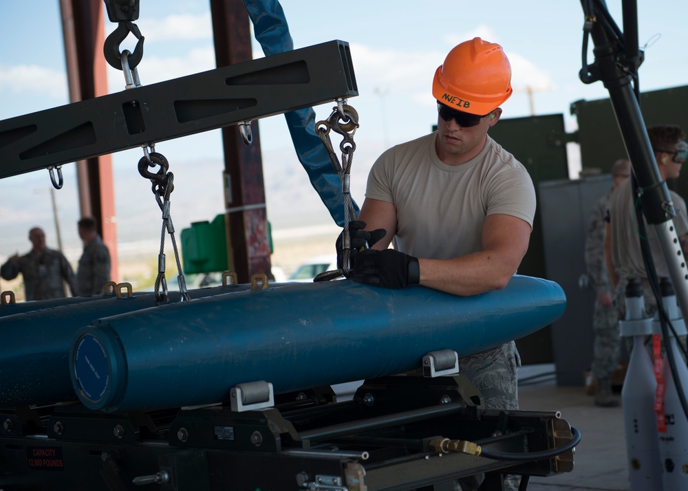 IDANG ammo troops build bombs at Nellis AFB