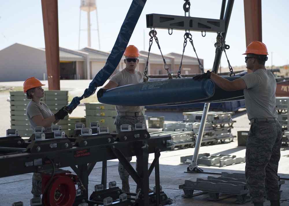 IDANG ammo troops build bombs at Nellis AFB