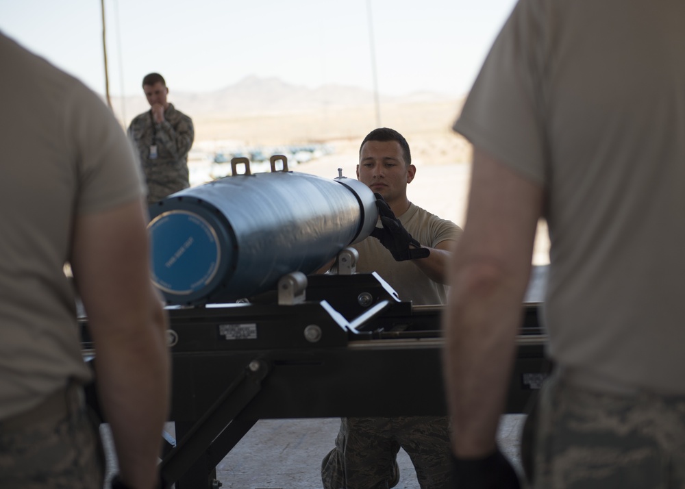 IDANG ammo troops build bombs at Nellis AFB