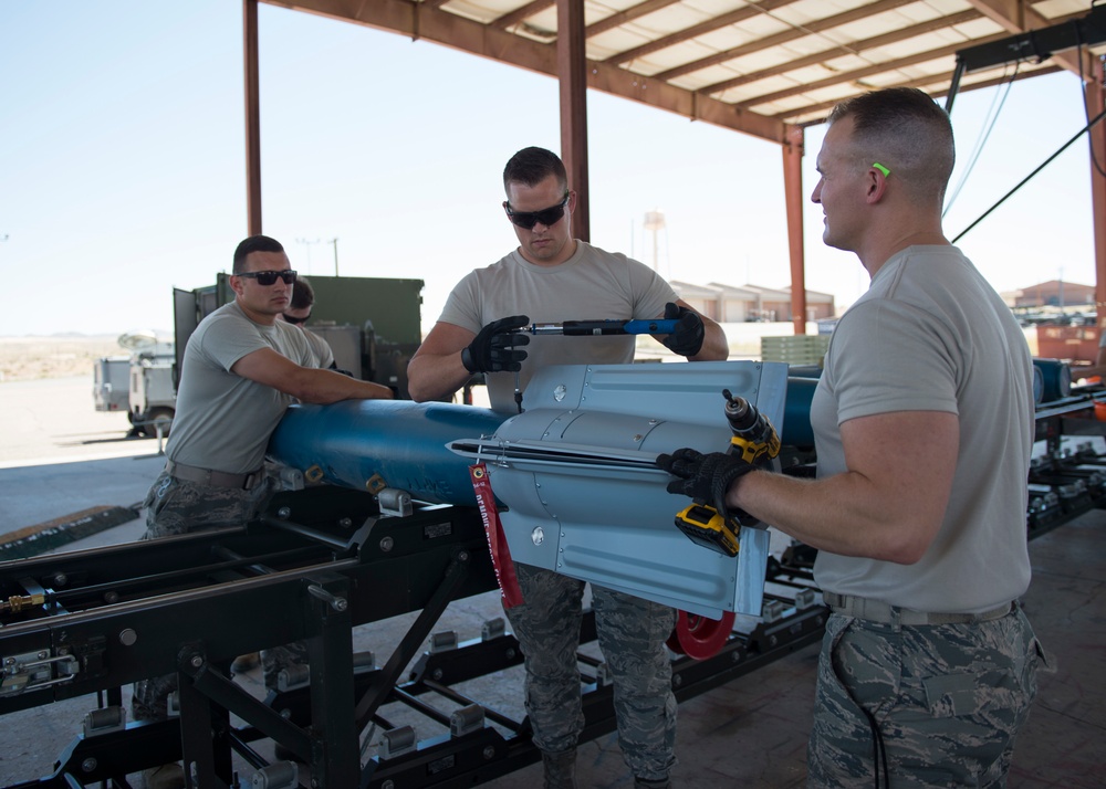 IDANG ammo troops build bombs at Nellis AFB