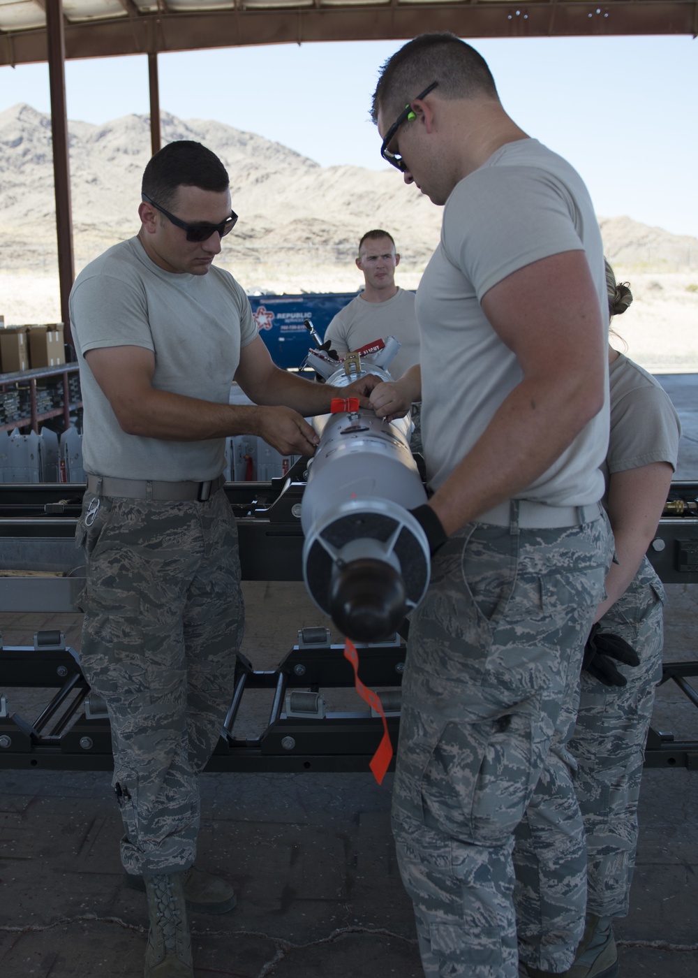 IDANG ammo troops build bombs at Nellis AFB