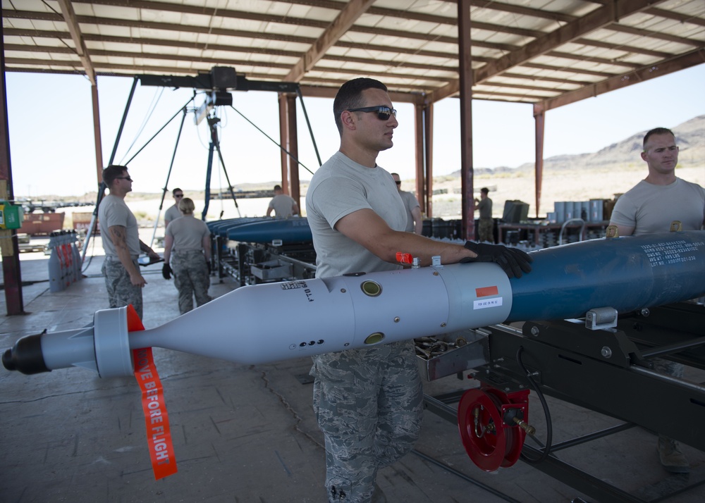 IDANG ammo troops build bombs at Nellis AFB