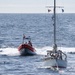 Small boat crew from USCGC Campbell with disabled sailboat