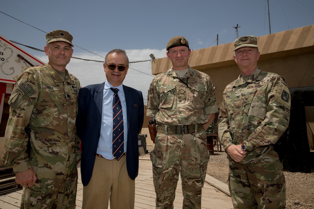 Key Leaders of Task Force Warhawk pose with Spanish Ambassador