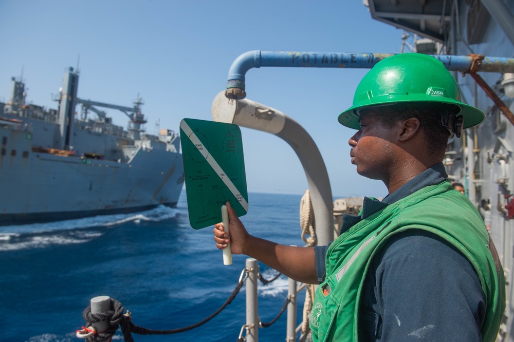 USS Leyte Gulf Conducts RAS with the USNS Cesar Chavez