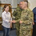 Daniela Vestal receives coin at the summer exercises command.