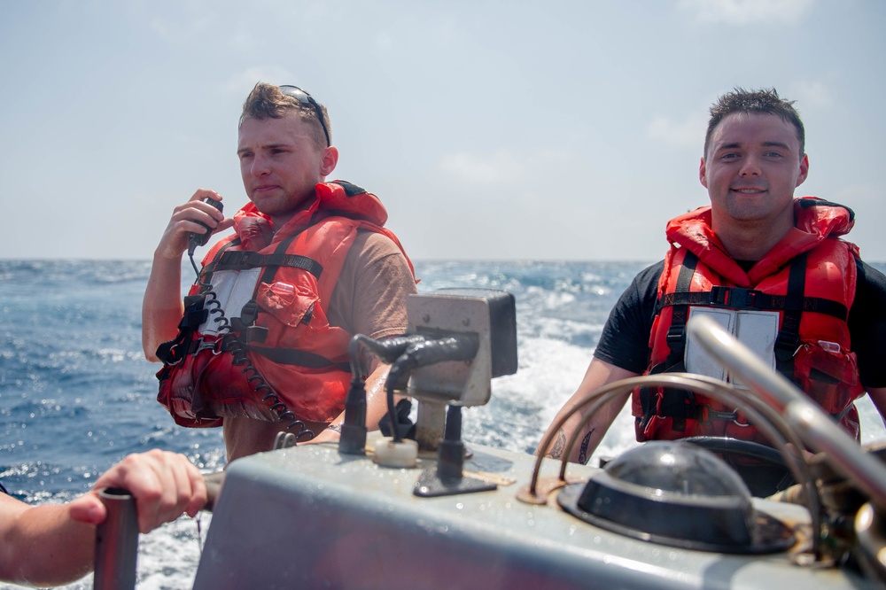 USS Leyte Gulf Conducts Boat Operations