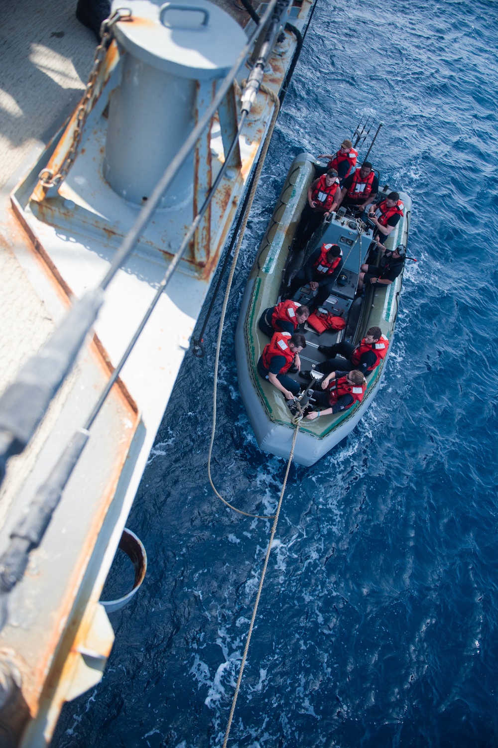 USS Leyte Gulf Conducts Boat Operations