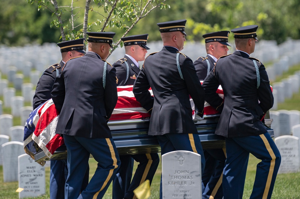 Military Funeral Honors for WWII D-Day Veteran U.S. Army Sgt. Carl Mann in Section 59
