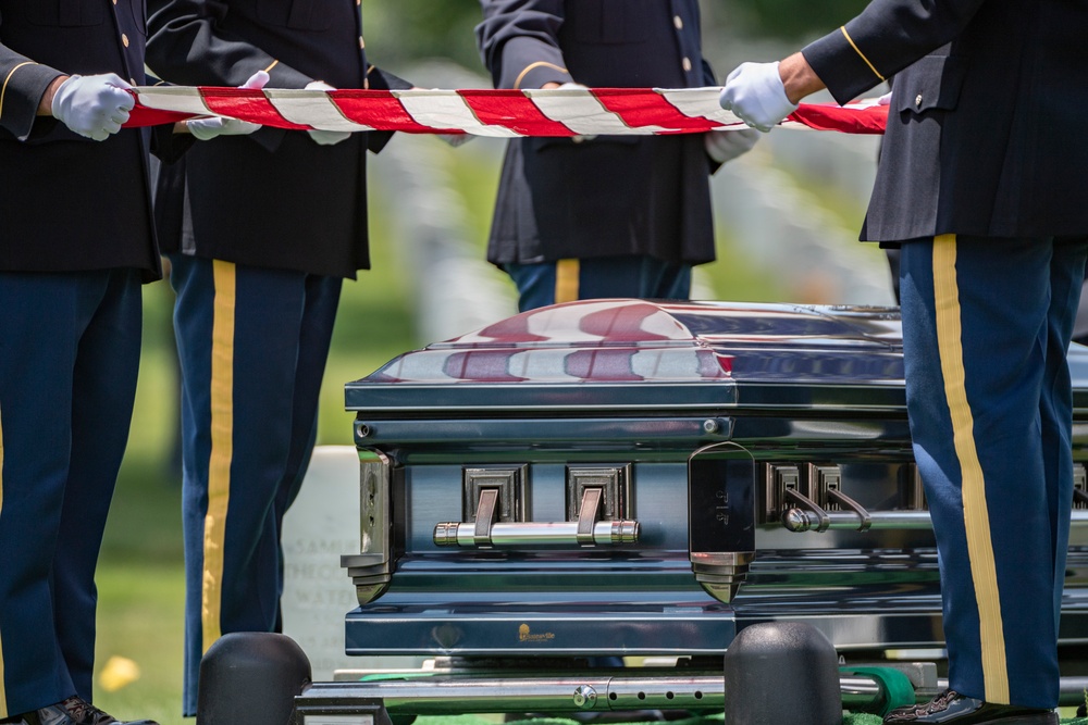 Military Funeral Honors for WWII D-Day Veteran U.S. Army Sgt. Carl Mann in Section 59