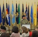 The incoming commander, Lt. Col. Dennis Williams, provides welcome remarks during the Letterkenny Munitions Center Change of Command Ceremony, June 6.