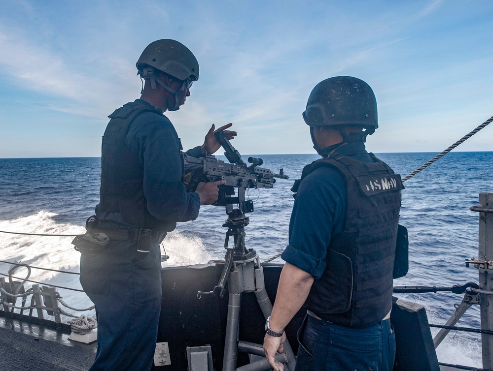 USS McCampbell conducts live-fire exercise