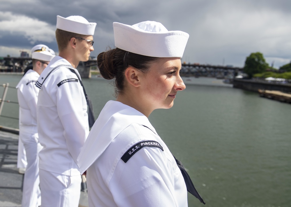 Pinckney Sailors Man the Rails During Rose Festival Fleet Week