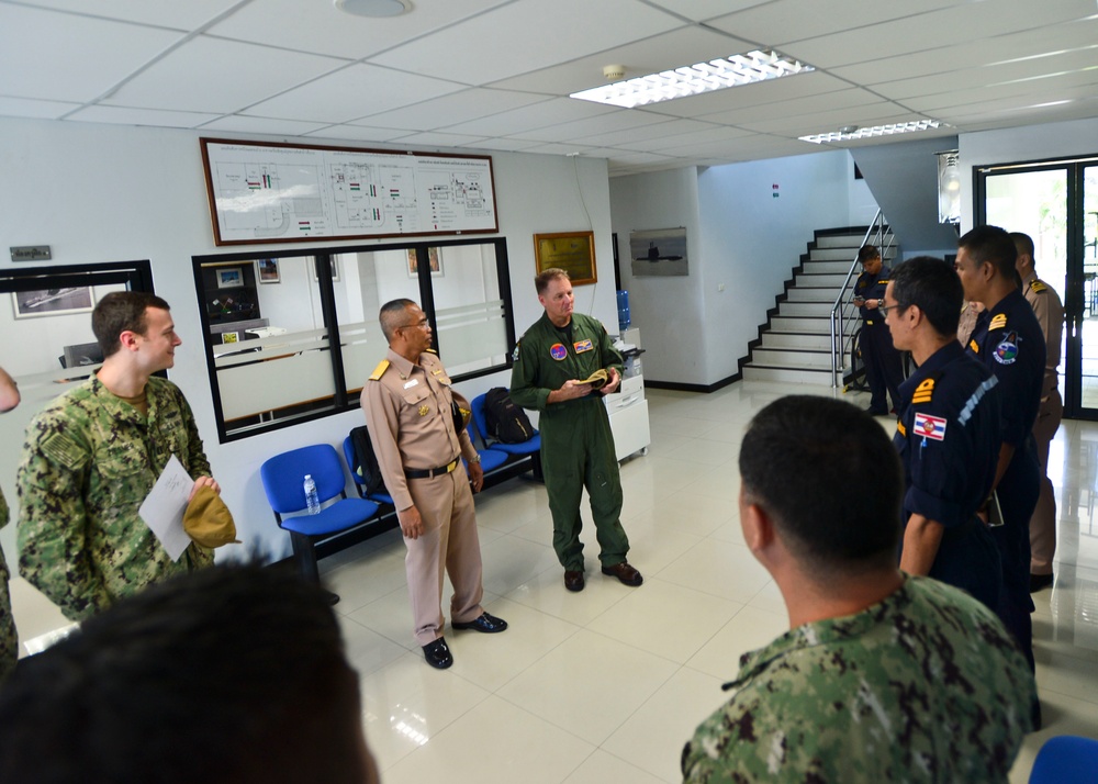 Rear Adm. Joey Tynch Visits Royal Thai Navy Submarine Command Team Trainer During CARAT Thailand 2019