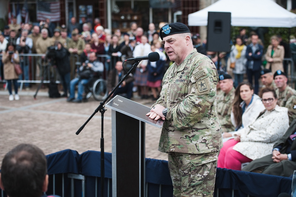 Army's Chief of Staff Delivers Speech in Carentan