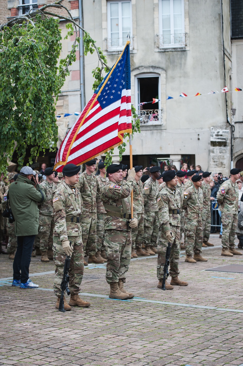 U.S. Colors Fly in Carentan